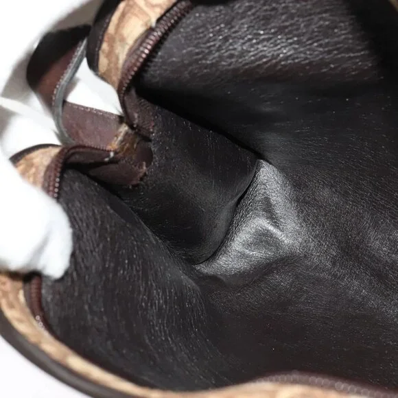 Christian Dior Trotter Canvas Shoulder Bag Brown Gold Auth 141785 - Picture 13 of 16